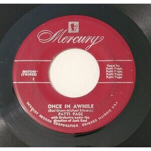 Patti Page 45 RPM - Once In A While / I'm Glad You're Happ - Mercury VG Pop '52
